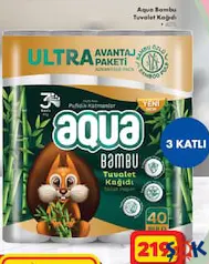 AQUA BAMBU TUVALET KAĞIDI 3 KATLI 40'LI